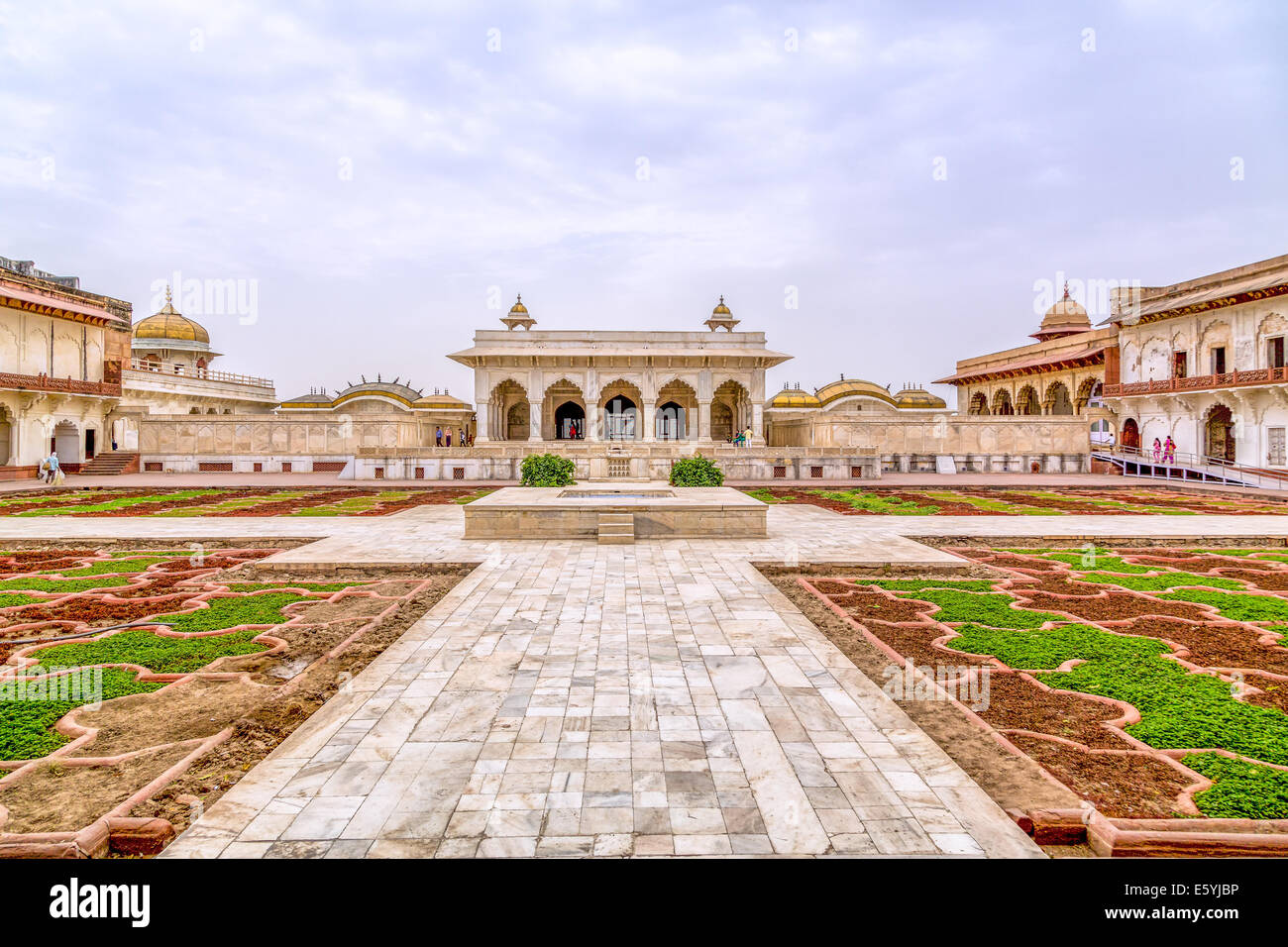 Khas Mahal and facing garden, Agra Fort, Agra, India Stock Photo