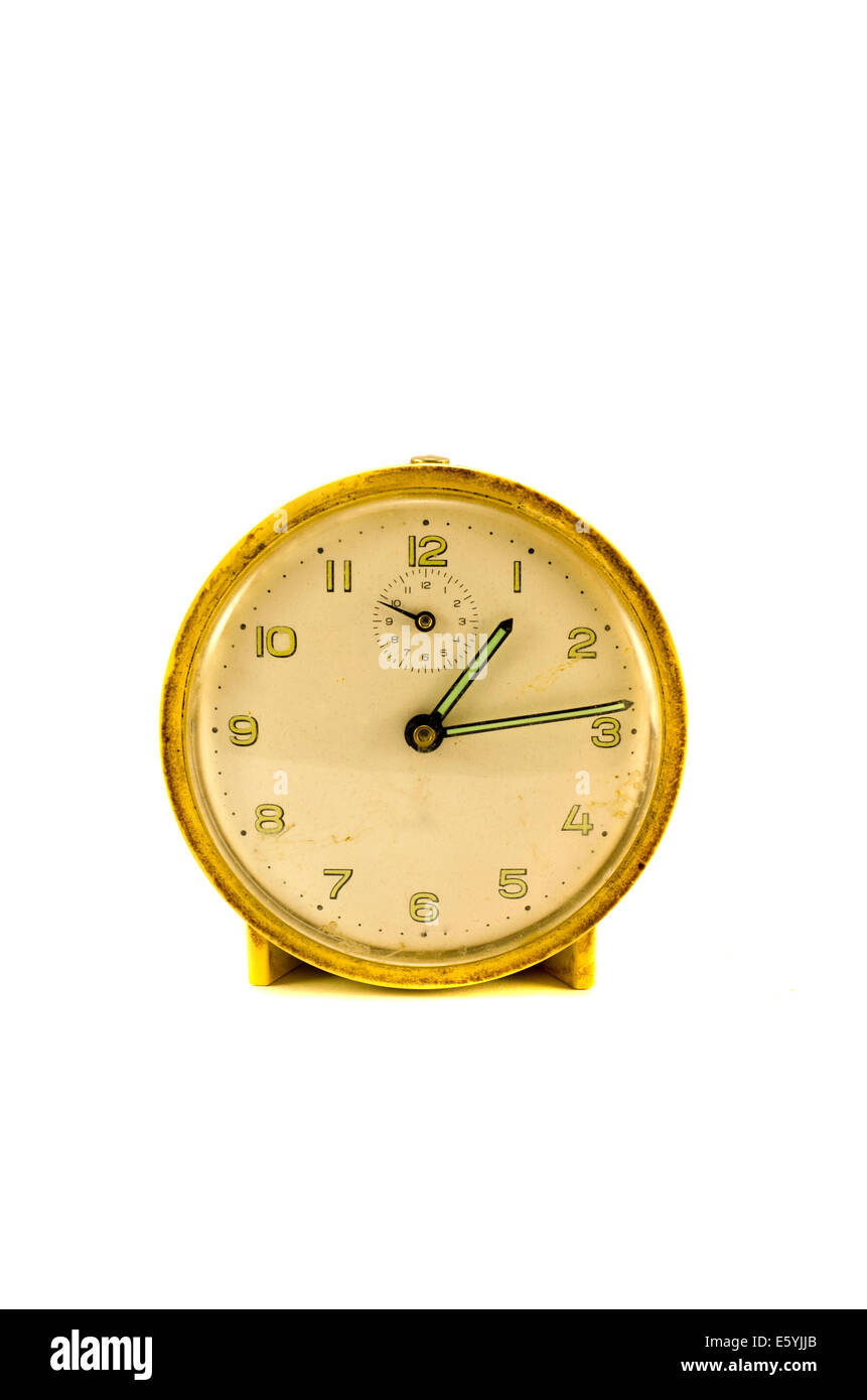 vintage clock isolated on white background Stock Photo - Alamy