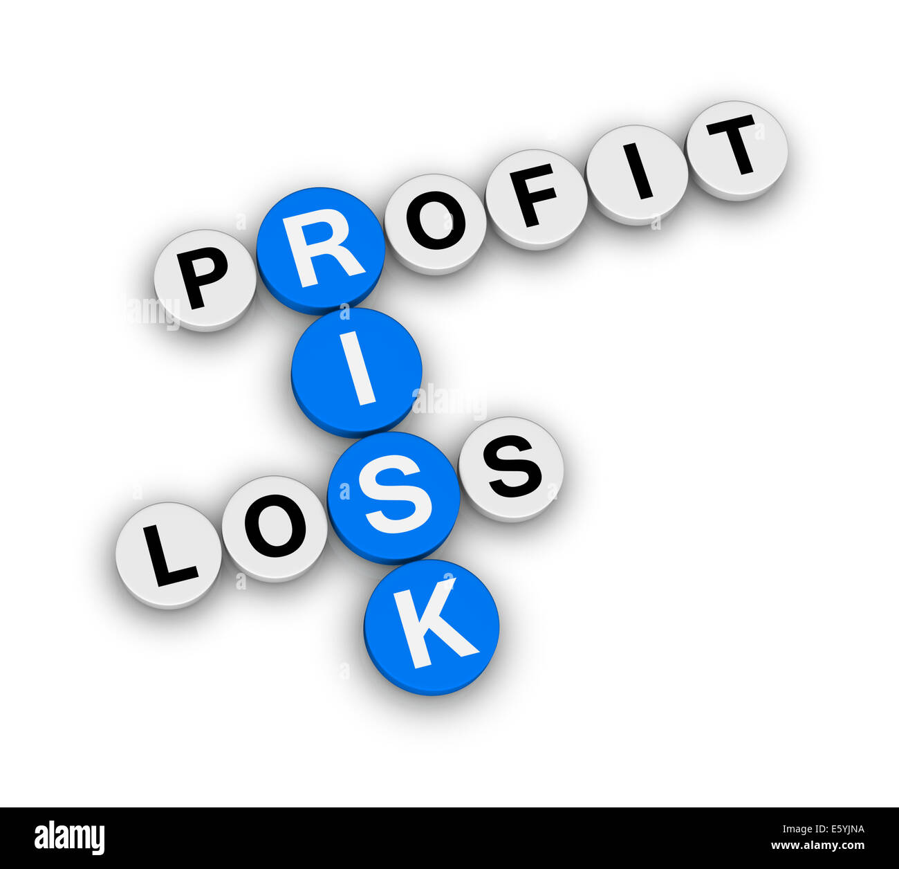 risk profit loss crossword puzzle Stock Photo