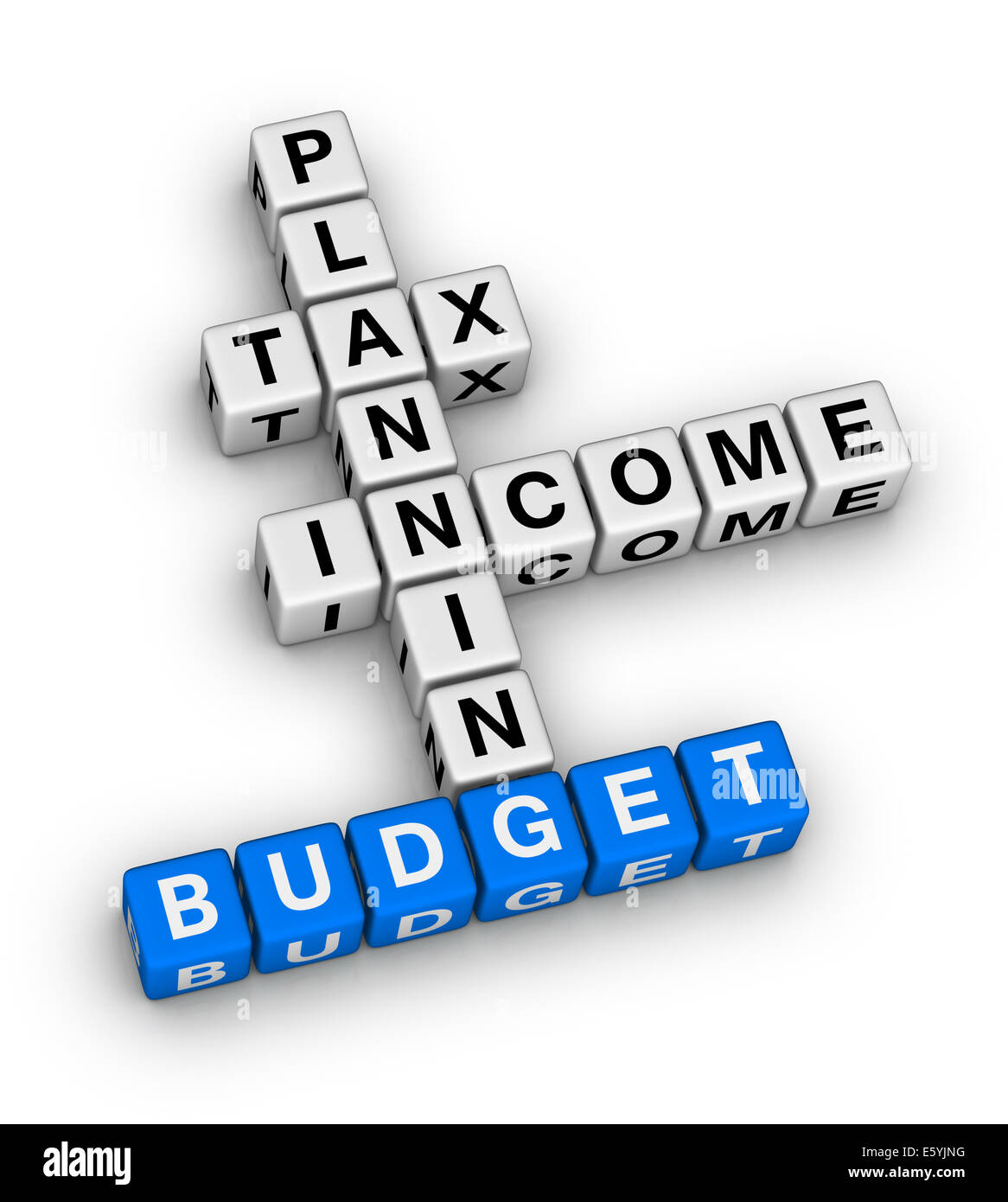 Budget Planning Cubes Crossword Puzzle Stock Photo Alamy