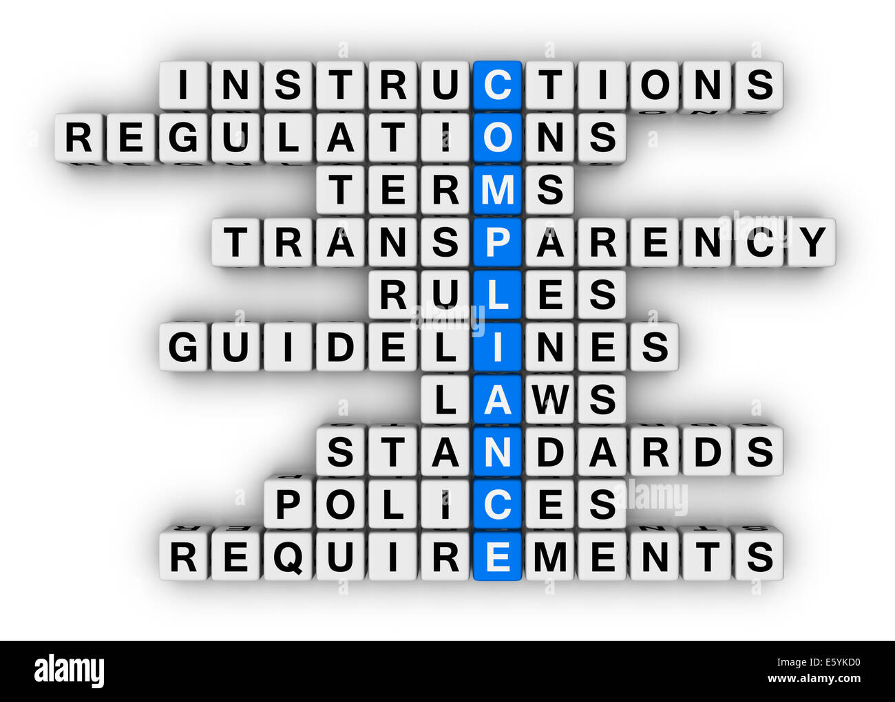 compliance crossword puzzle Stock Photo