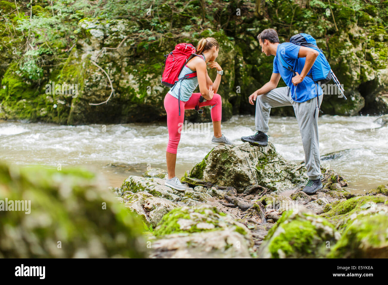 Attractive couple hiking hi-res stock photography and images - Alamy