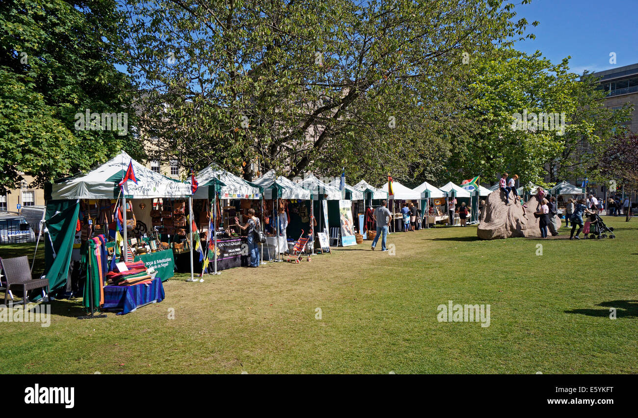 Tentet shops during the Edinburgh festival at St Andrew Square in Edinburgh Scotland Stock Photo