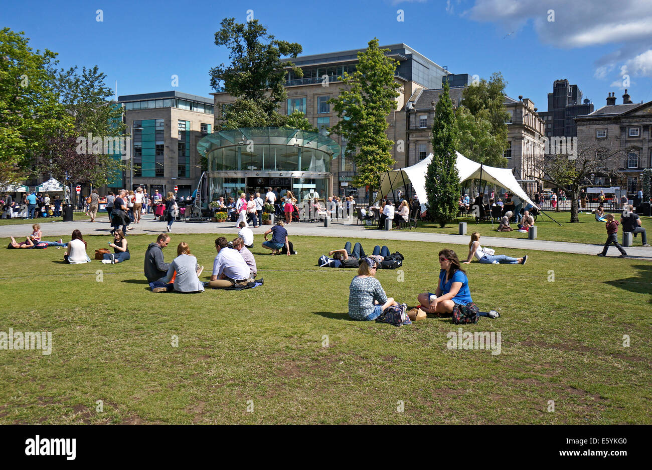 The Edinburgh festival at St Andrew Square in Edinburgh Scotland Stock Photo