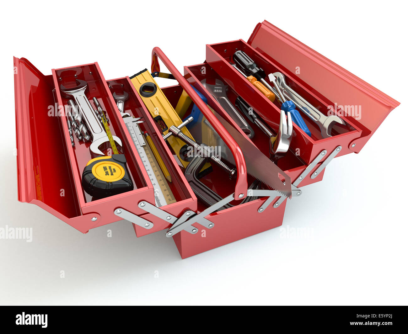 Toolbox with tools on white isolated background. 3d Stock Photo - Alamy