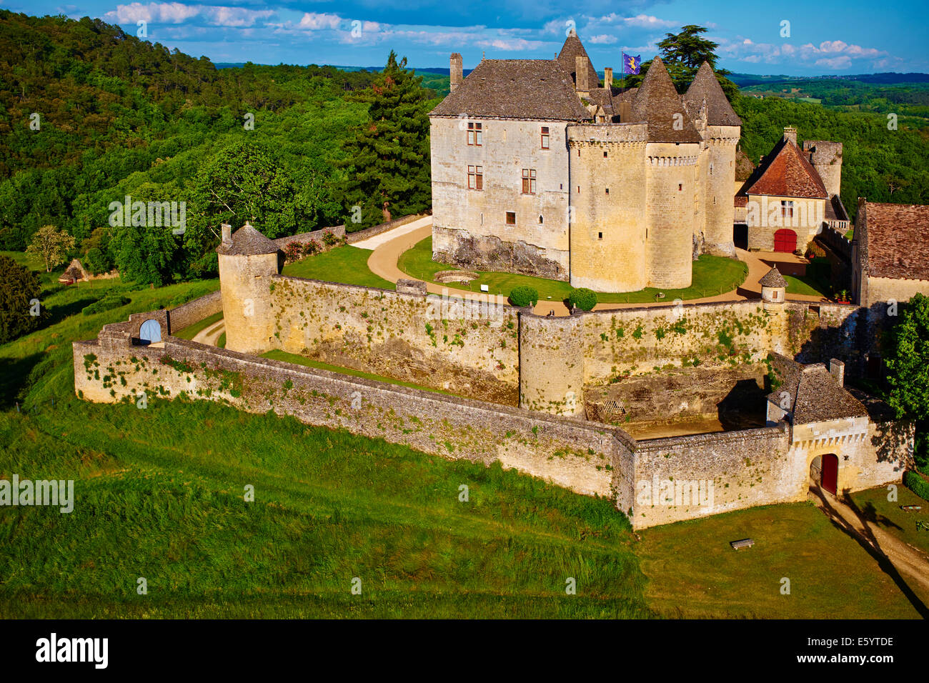 France, Aquitaine, Dordogne, Perigord Noir, Dordogne valley, Sainte-Mondane, Fenelon castle Stock Photo