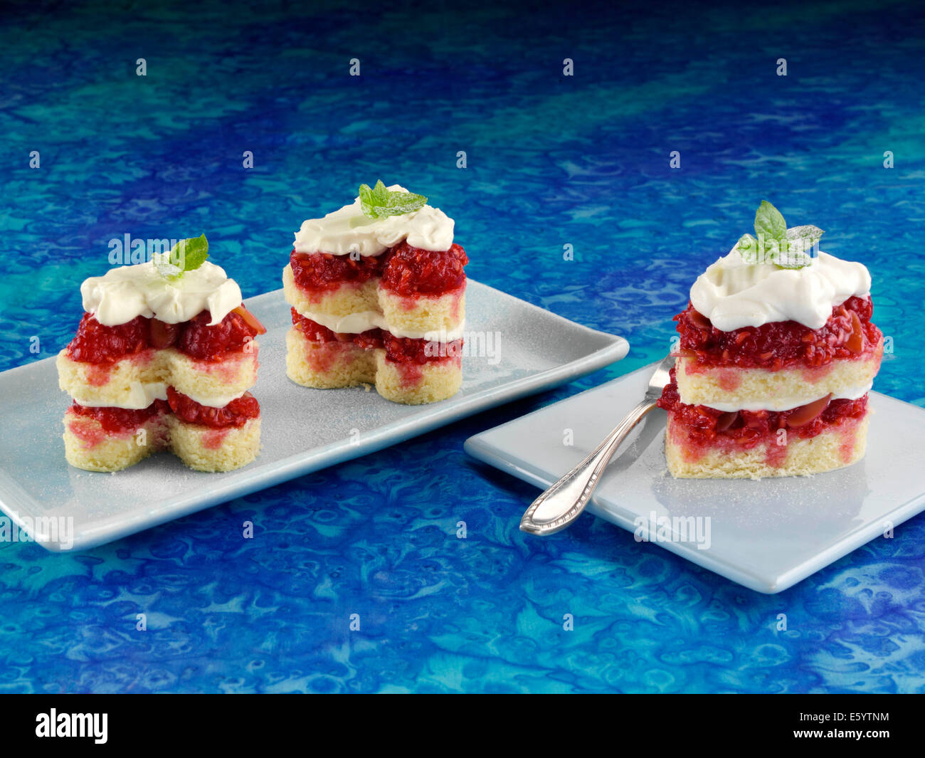 Raspberry Almond bliss cake Stock Photo