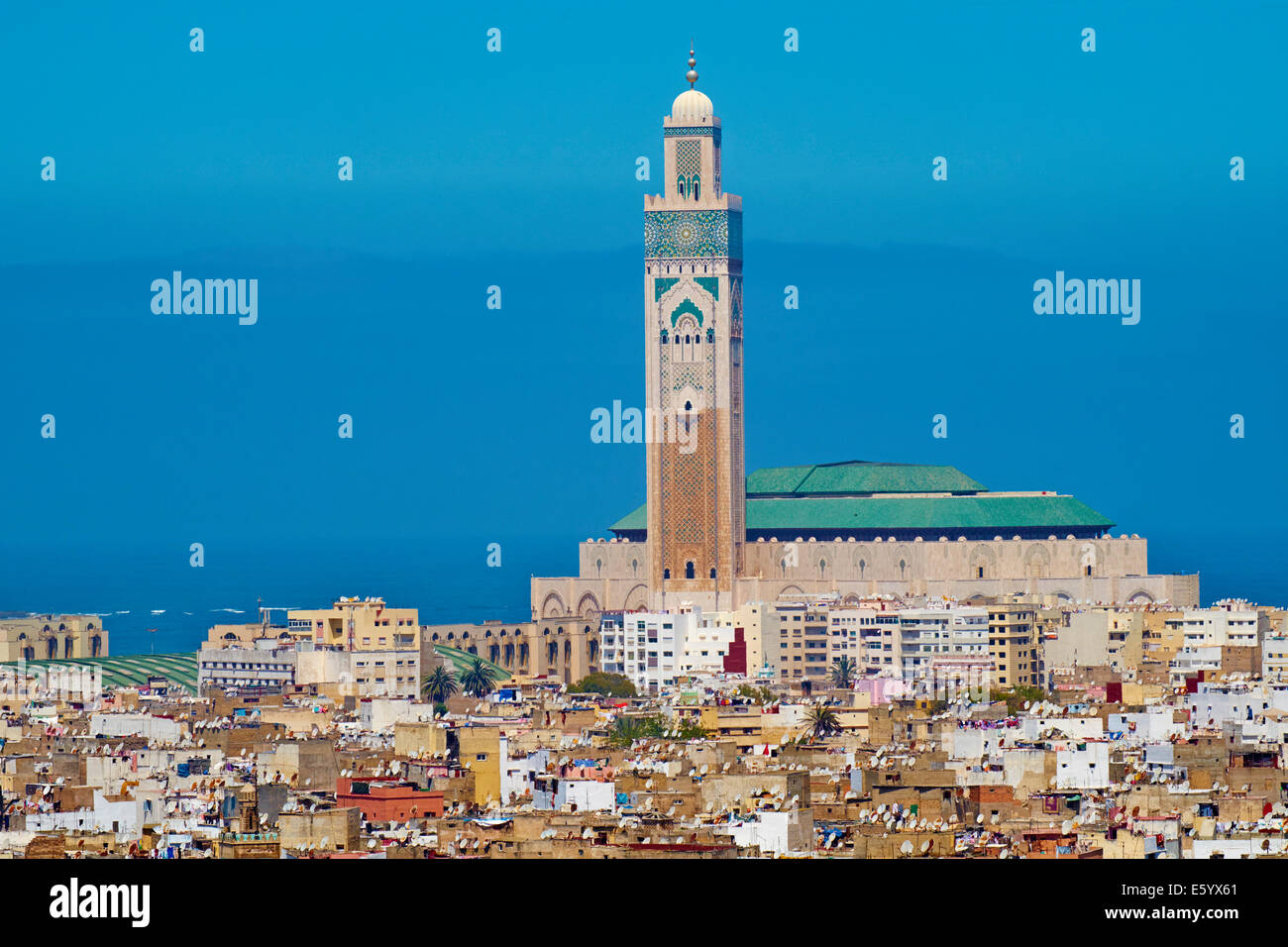 Morocco, Casablanca, Old Medina and Hassan II mosque Stock Photo