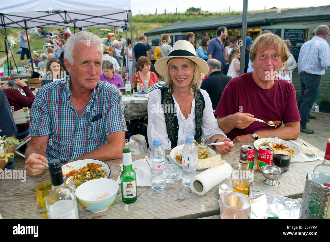 Hidden Hut,Portcurnick Beach,Cornwall, UK,a beachside cafe and restaurant,which hosts'feast nights',here it's curry night.a UK Stock Photo
