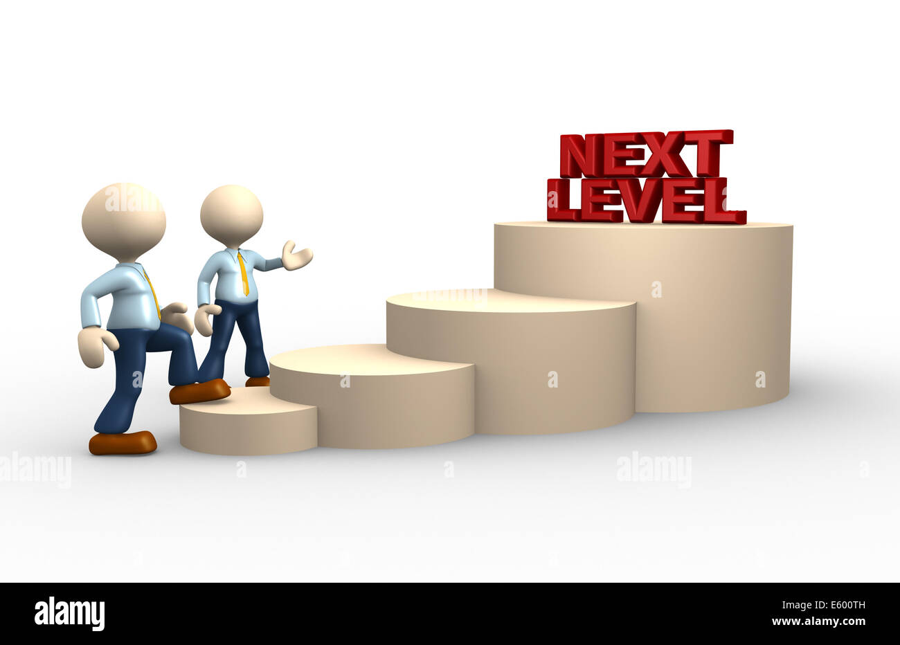 3d People Man Person Climbs The Ladder Of Next Level Stock Photo Alamy