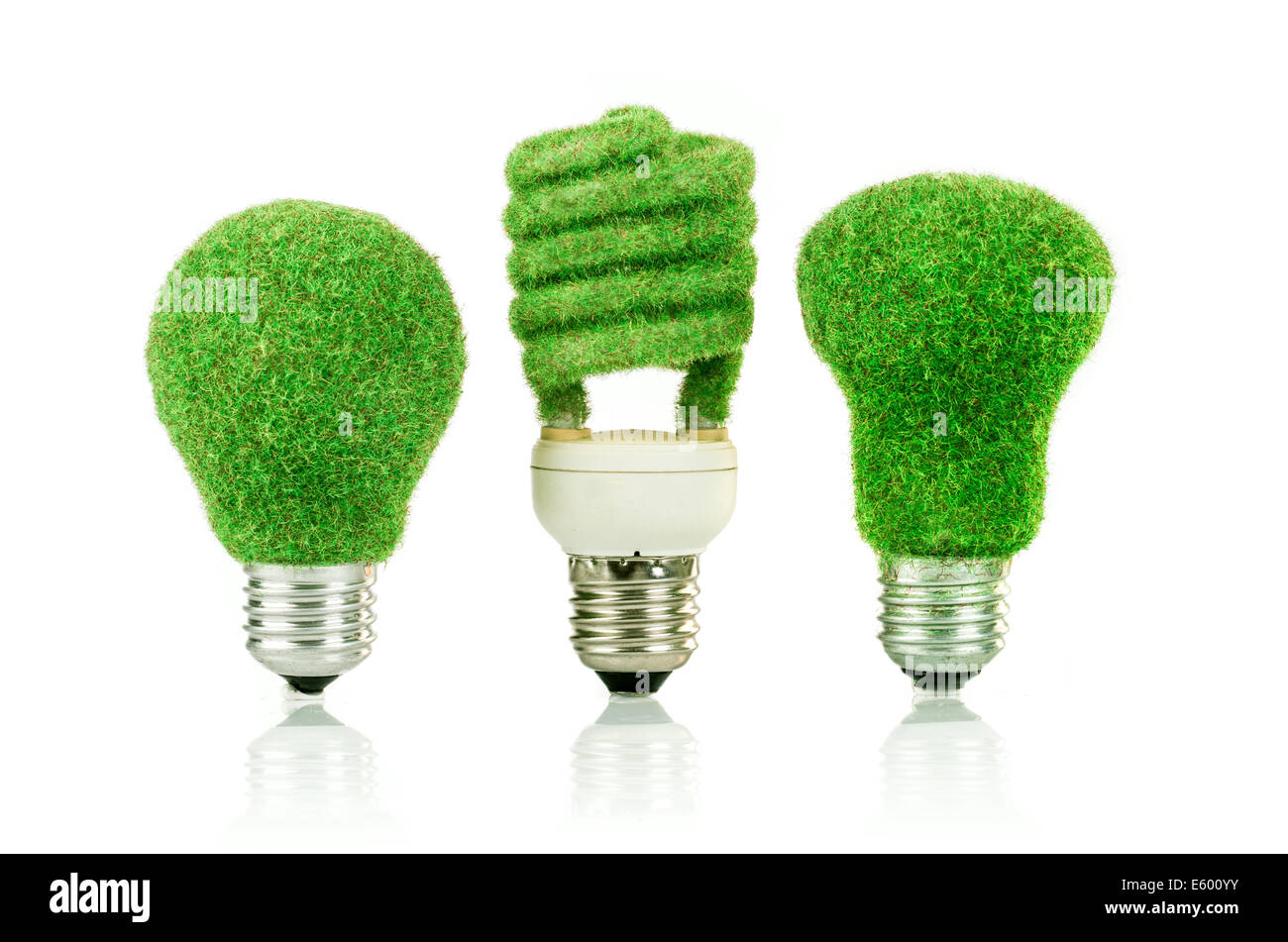 Eco light bulb isolated on white background Stock Photo