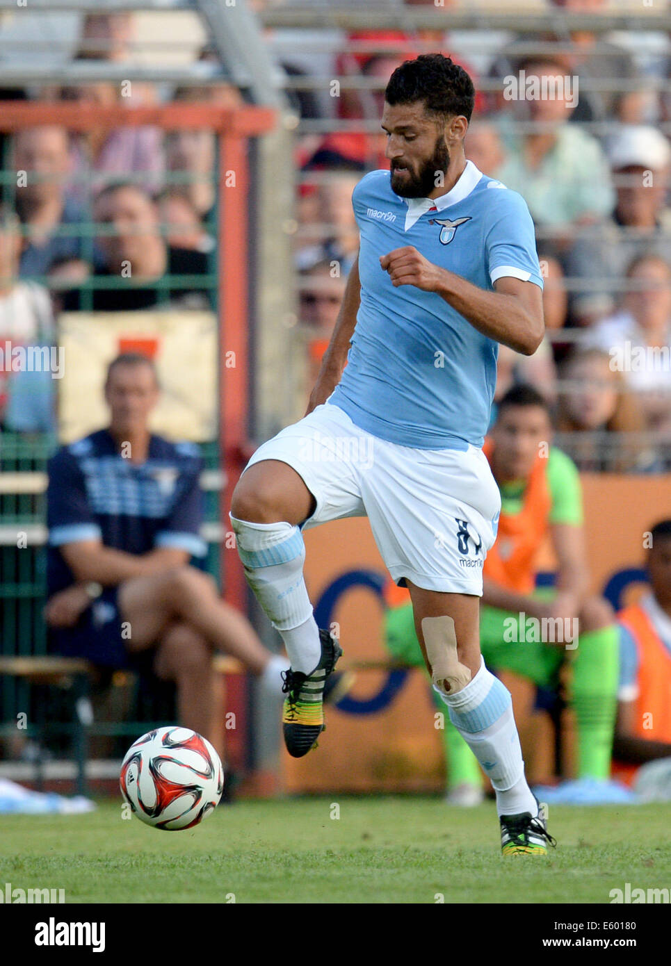 Luebeck, Germany. 08th Aug, 2014. Rome's Antonio Candreva in action during the soccer test match between Hamburger SV and S.S. Lazio Rome at Stadium at the Lohmuehle in Luebeck, Germany, 08 August 2014. Photo: Daniel Reinhardt/dpa/Alamy Live News Stock Photo