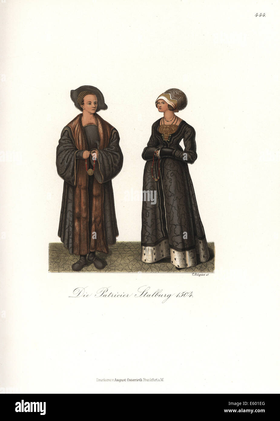 German costume of the nobility, 1504. Stock Photo