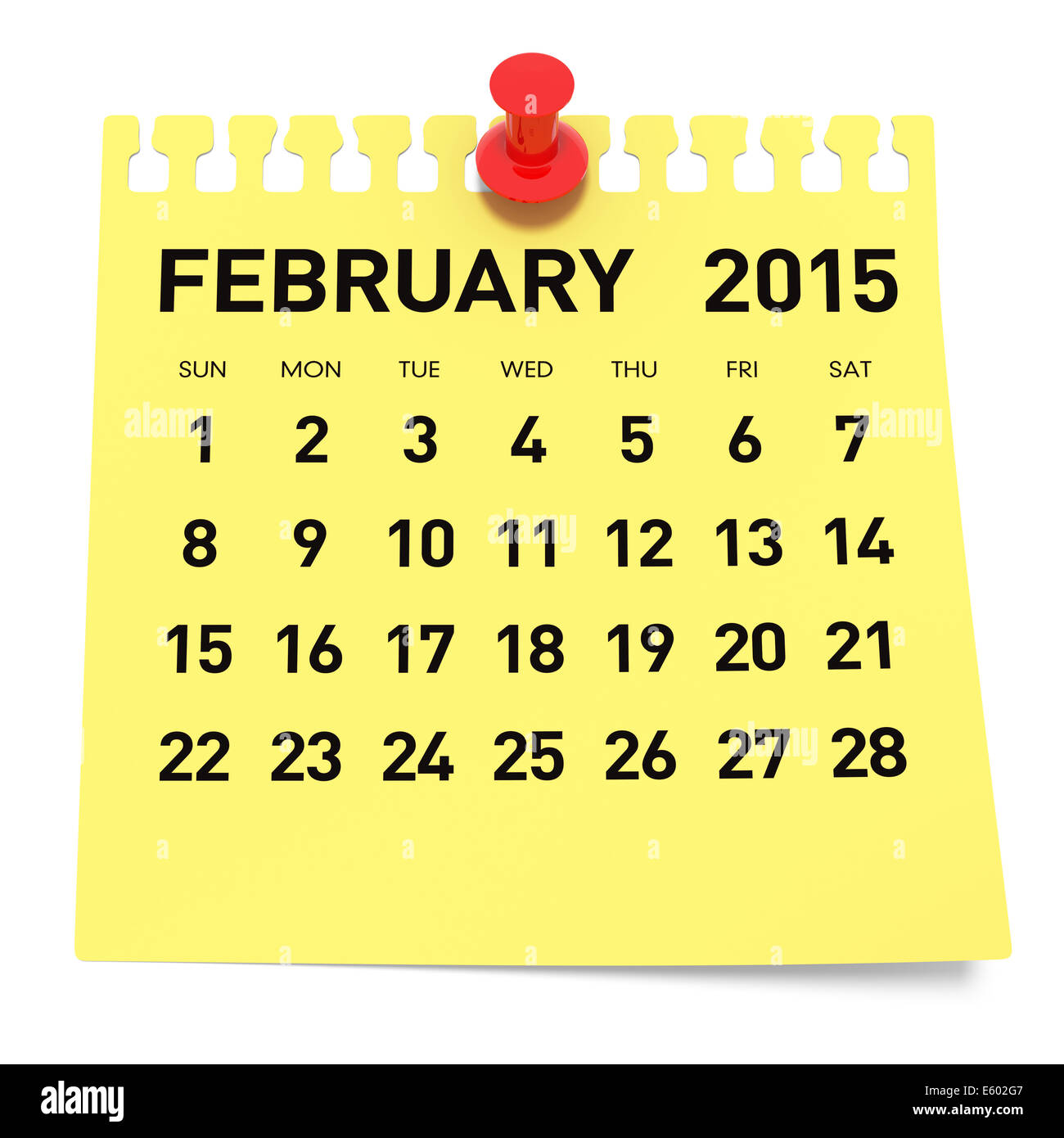 2015 calendar february hi-res stock photography and images - Alamy