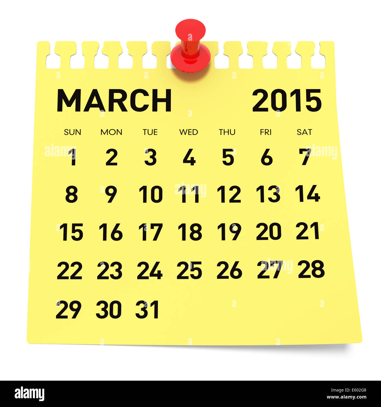 March 15 Calendar Stock Photo Alamy
