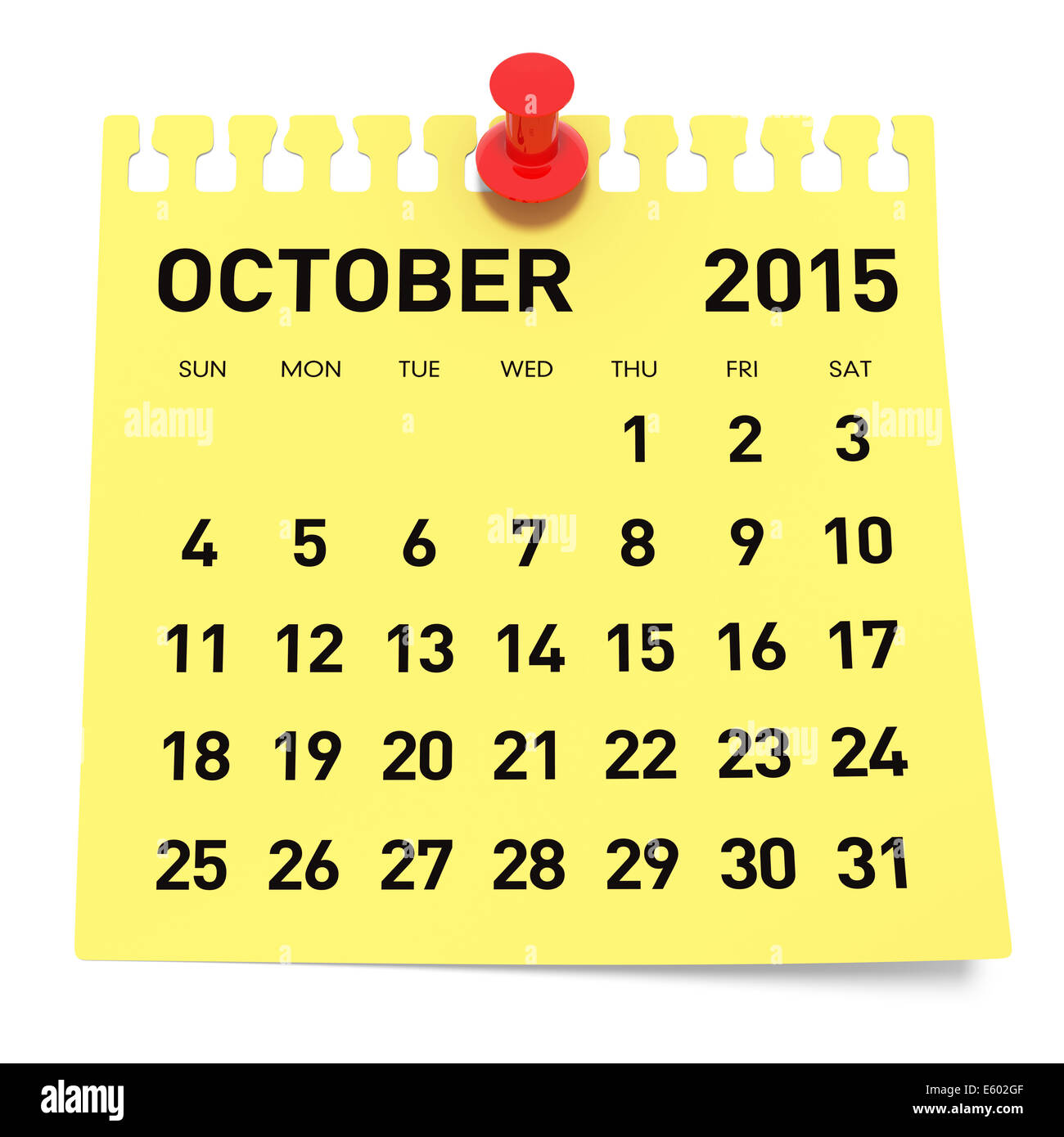 October Calendar 15 Hi Res Stock Photography And Images Alamy