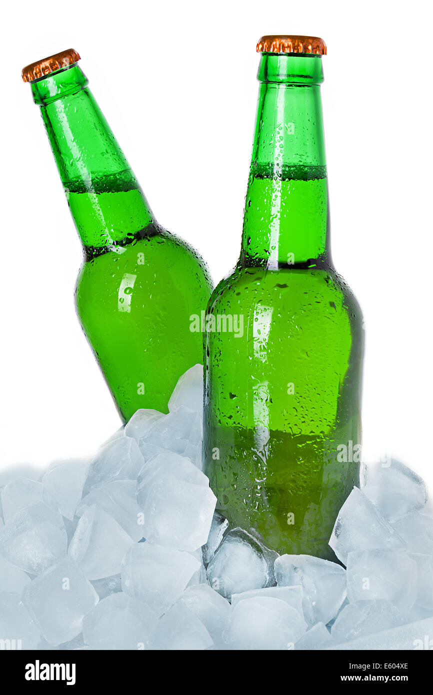 Ice Cold Bottle Of Beer Isolated On A by Lleerogers