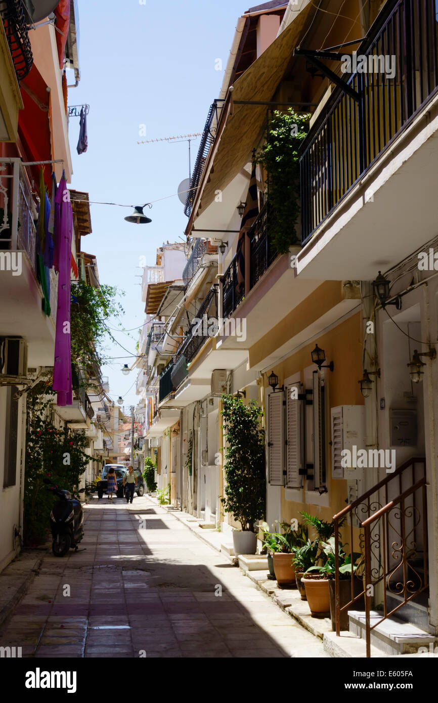 Zante, Greece - Zakynthos town street scene. Stock Photo