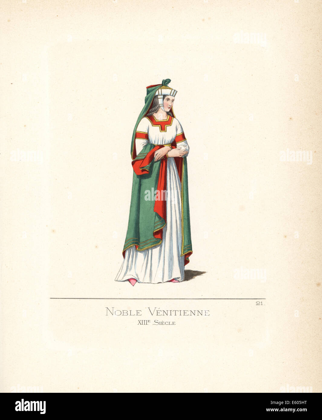 Noblewoman of Venice, 13th century. Stock Photo