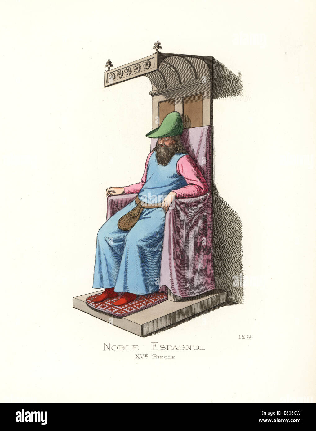 Costume of a Spanish nobleman, 15th century. Stock Photo