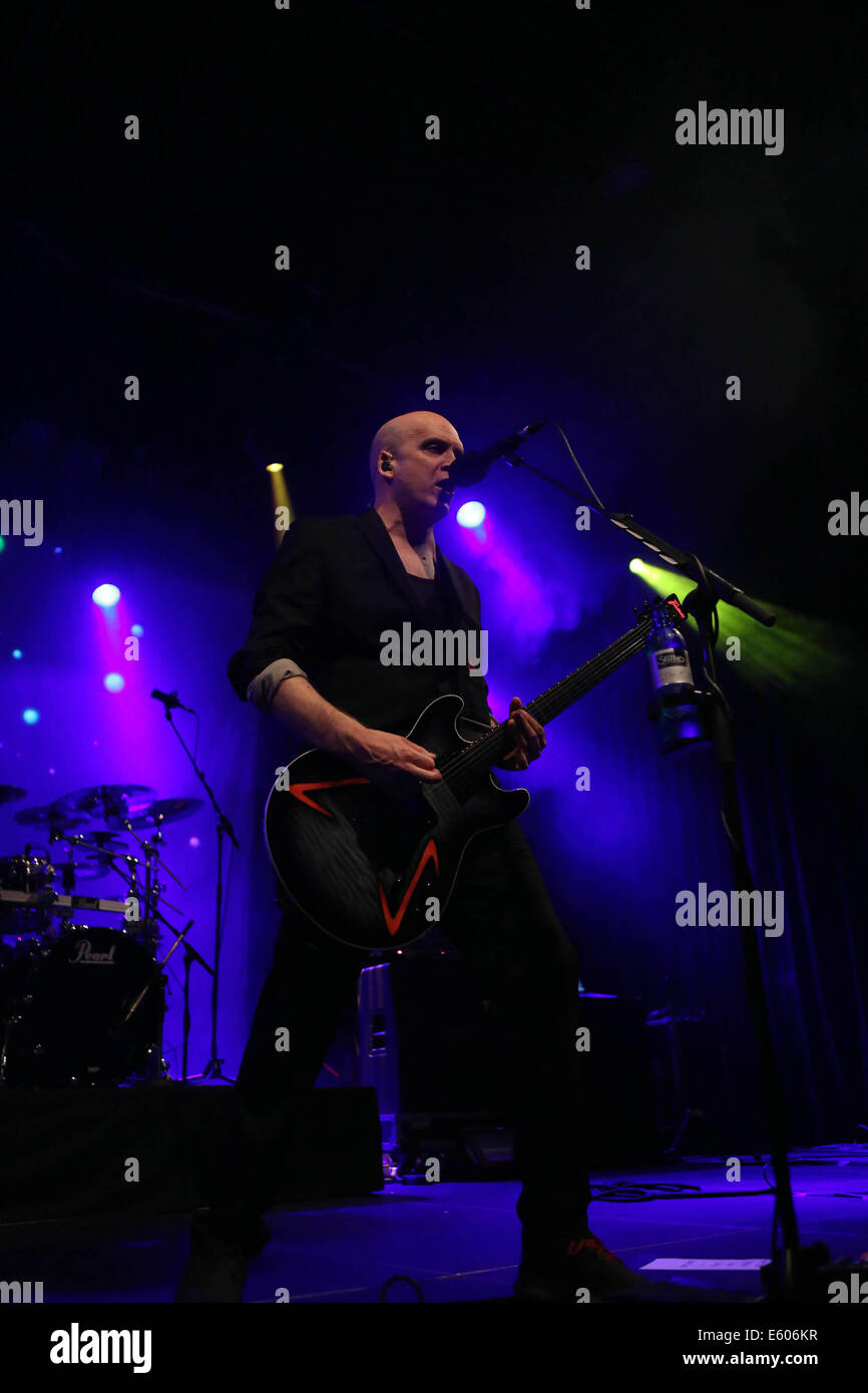 Frankfurt, Germany. 9th Aug, 2014. Canadian musician Devin Townsend performs in Batschkapp in Frankfurt, Germany, on August 9, 2014. Credit:  Luo Huanhuan/Xinhua/Alamy Live News Stock Photo