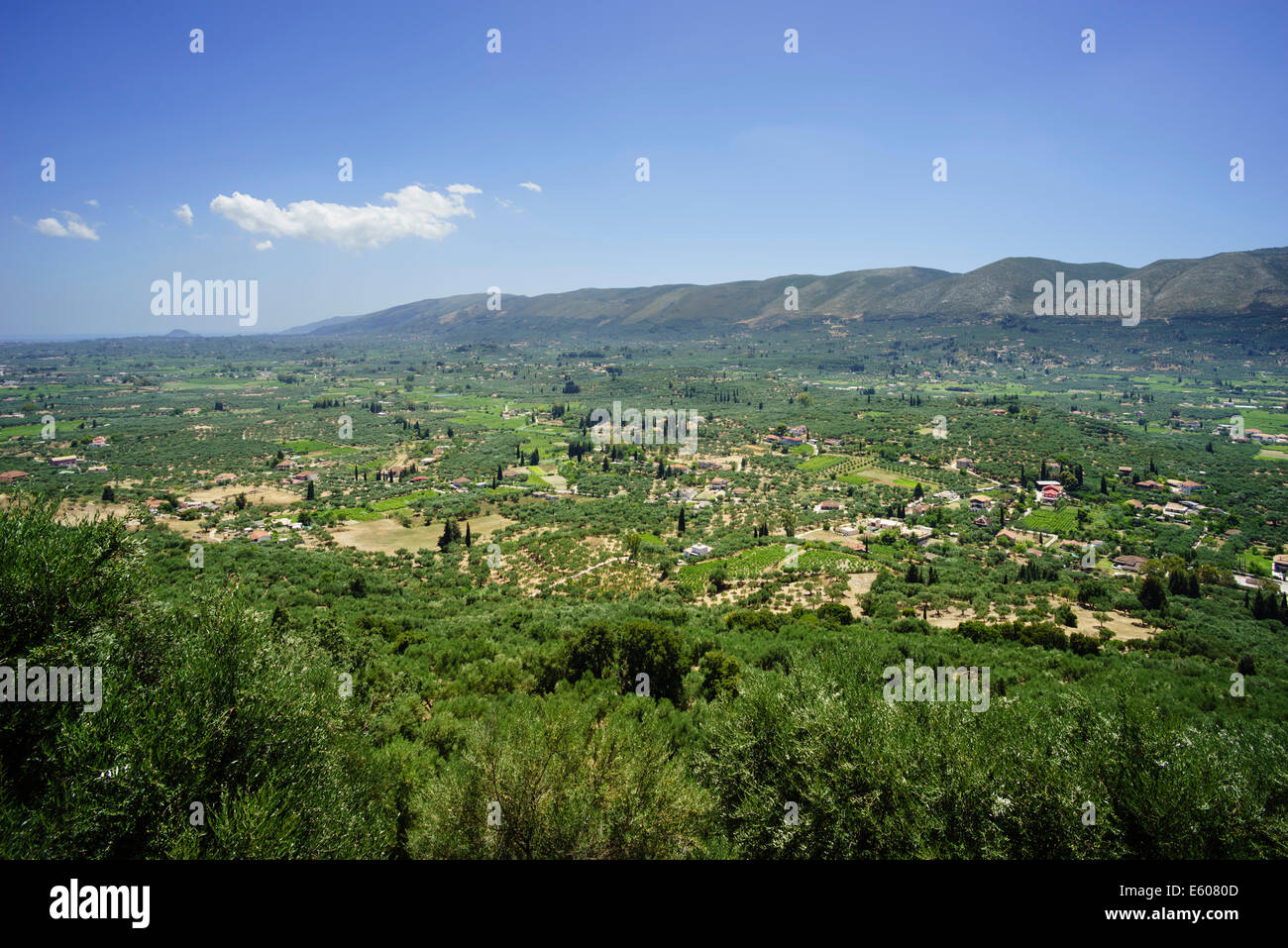 Zante, Greece Ano Gerakari. View of the central valley or plain of