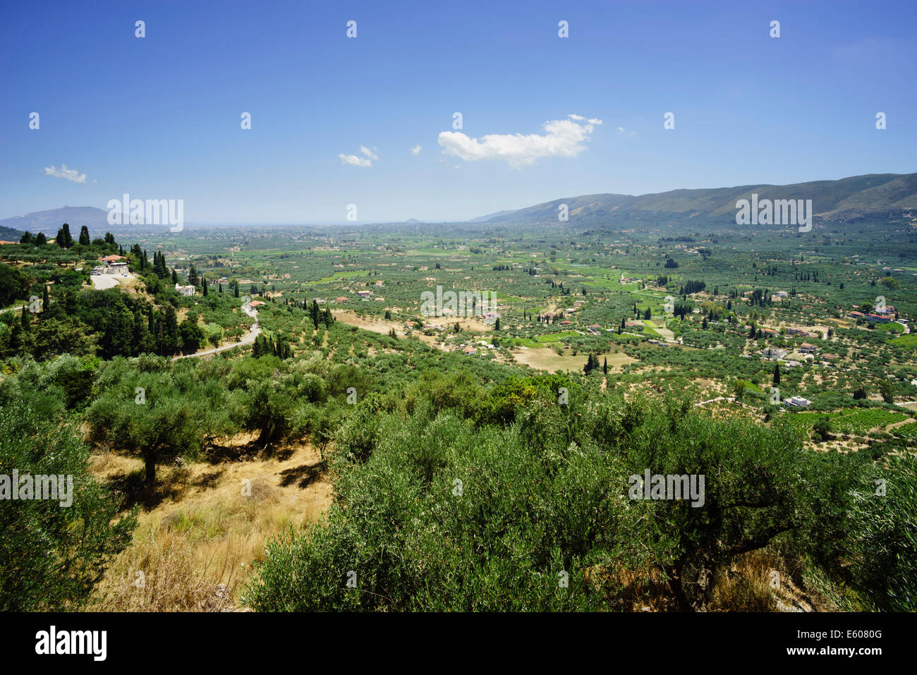Zante, Greece Ano Gerakari. View of the central valley or plain of
