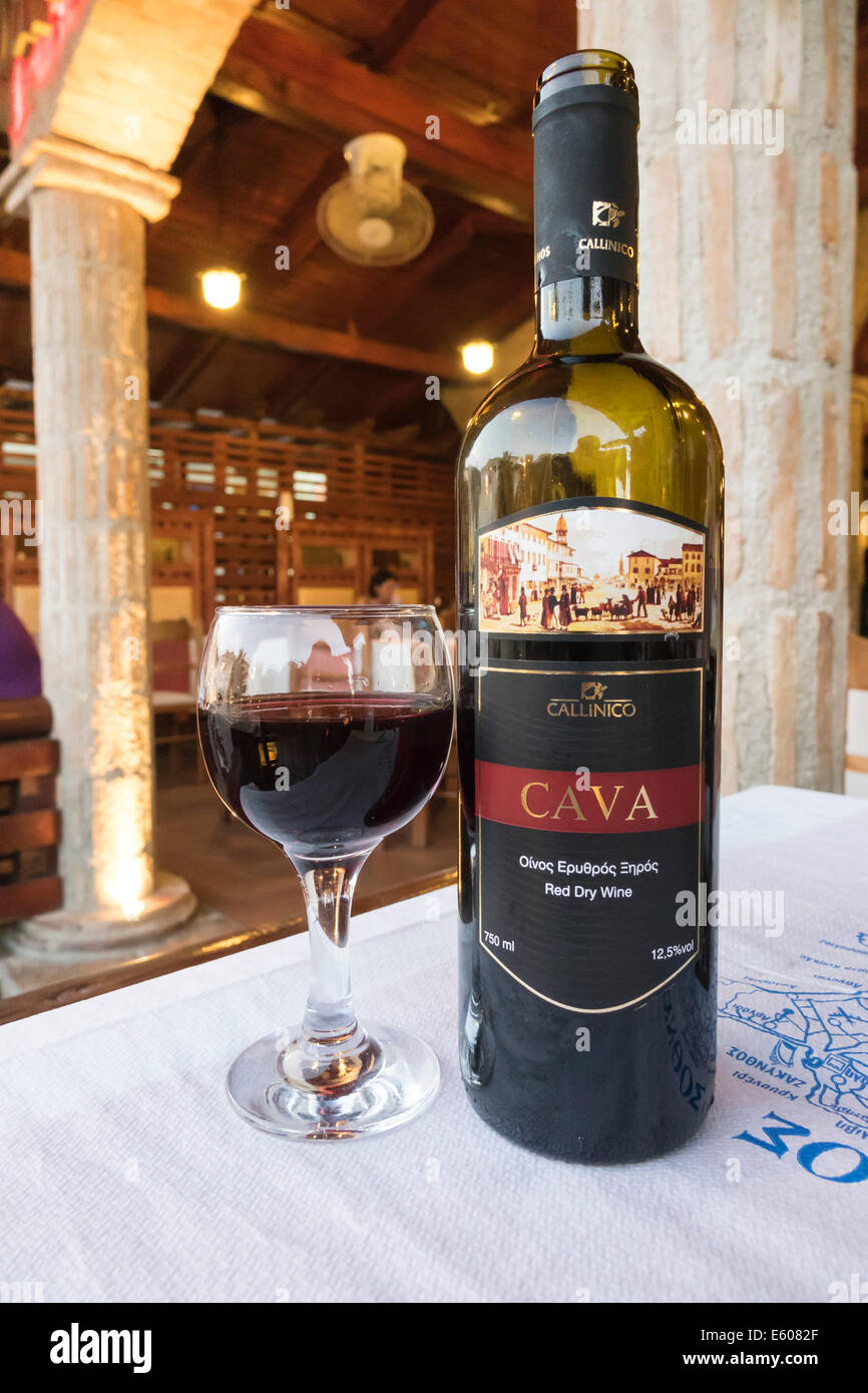 Zante, Greece local Cava brand red wine Stock Photo Alamy