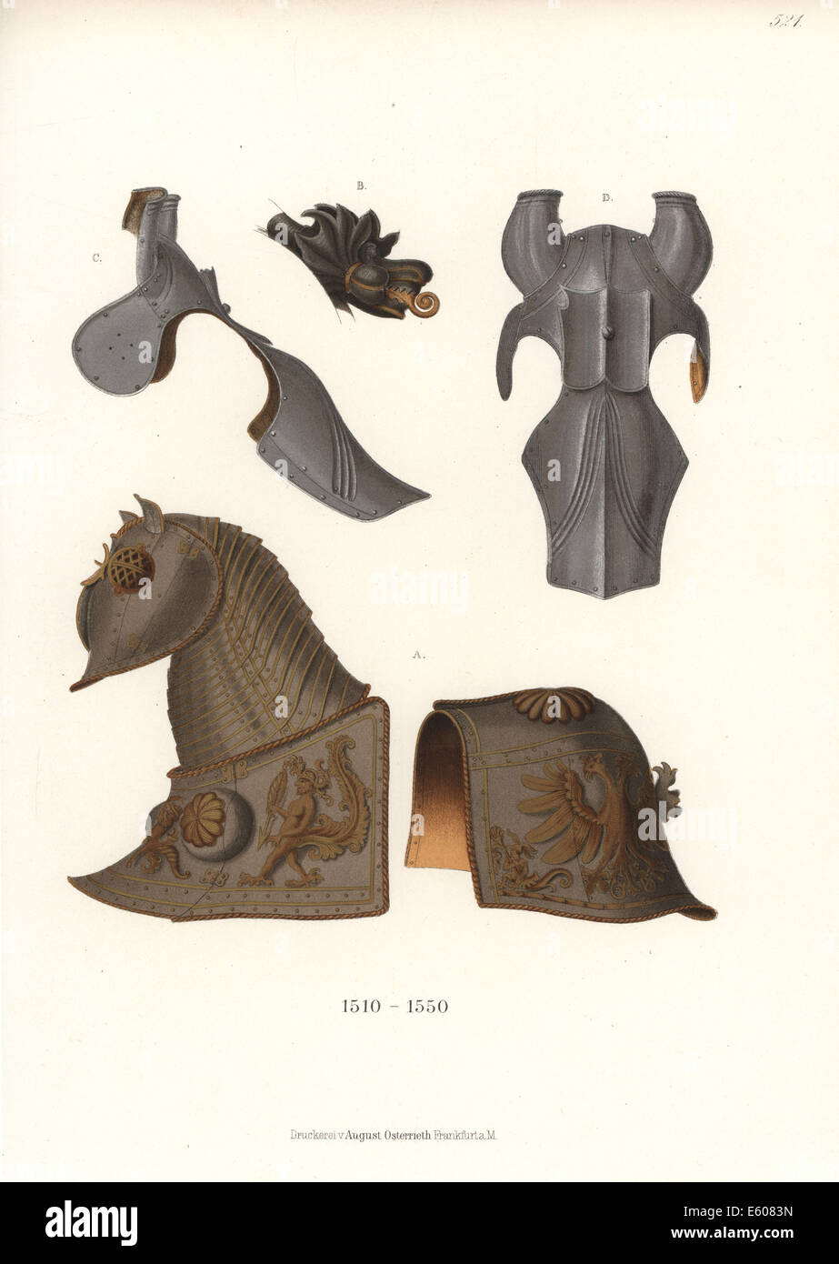 Suit of armour (barding) for a horse, first half of the 16th century. Stock Photo