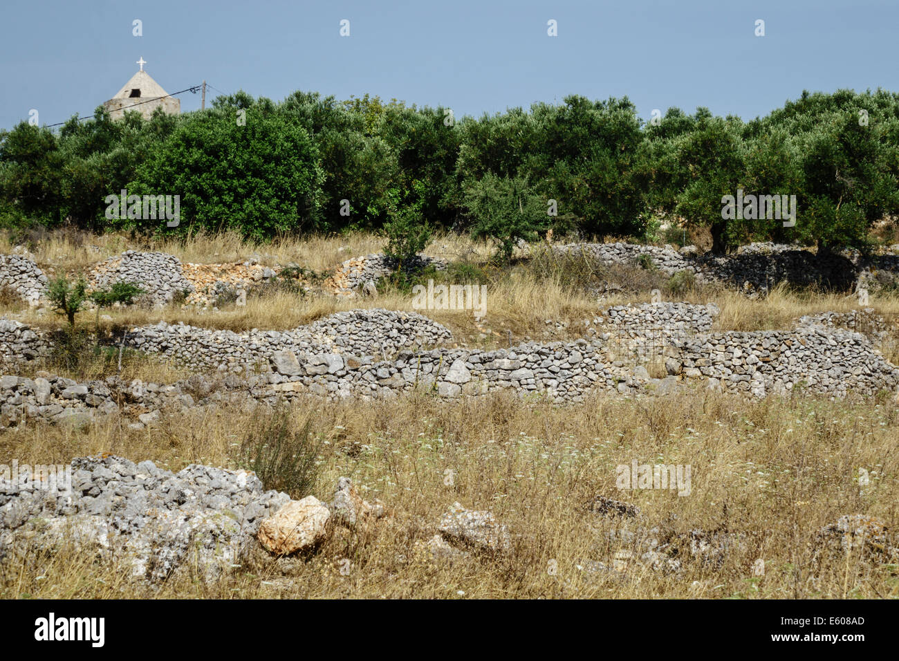 Zante, Greece - dry stone walling Stock Photo