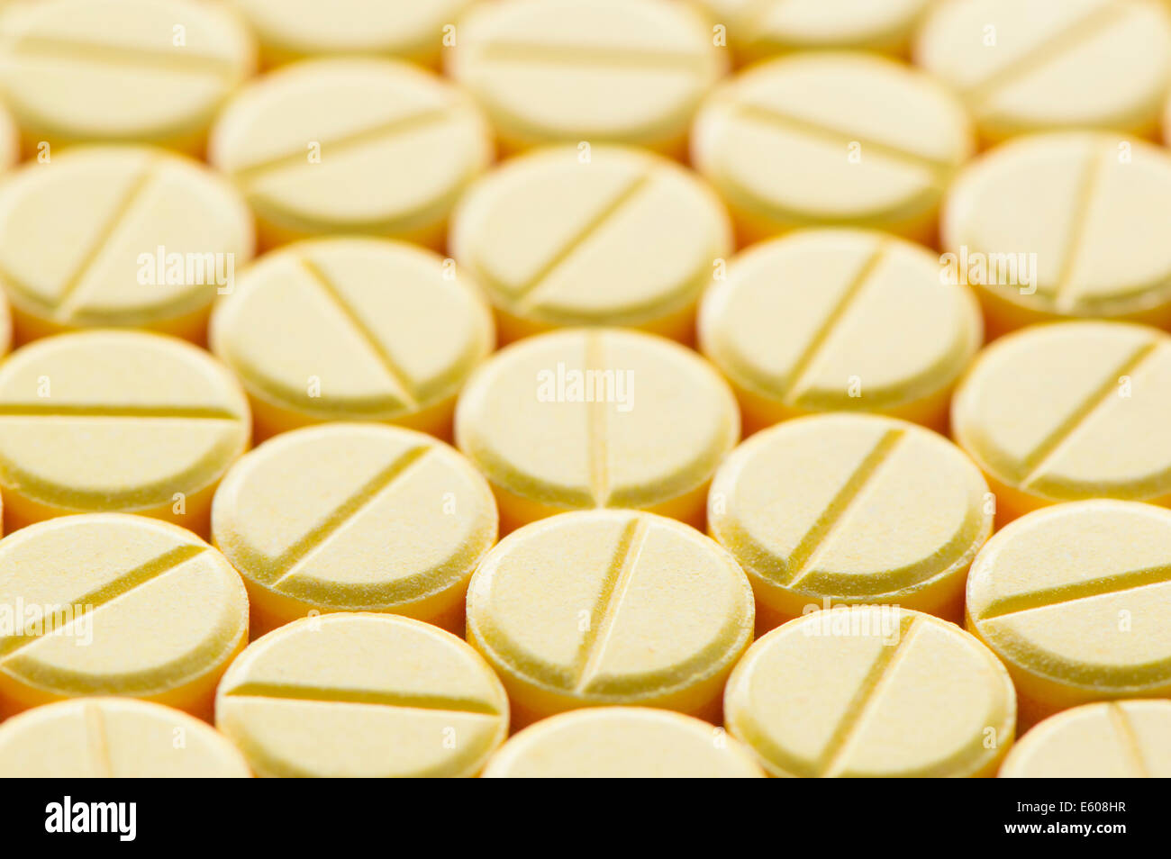 Pills in a row Stock Photo