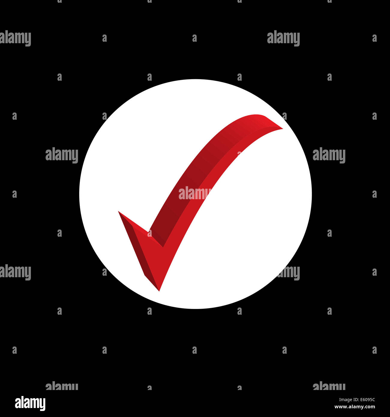 check mark in white circle on a black background Stock Photo - Alamy