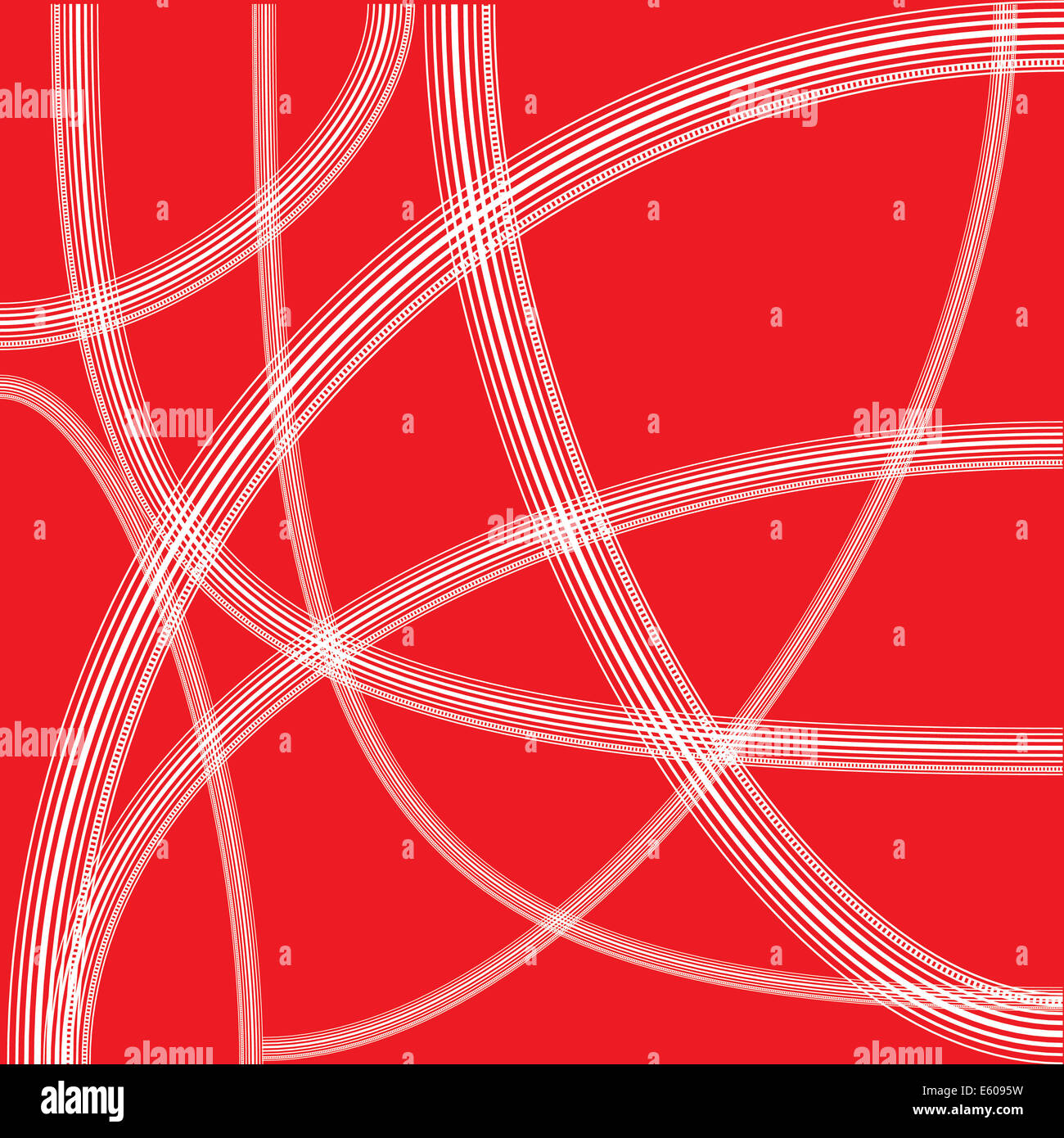 abstract white line on a red background Stock Photo