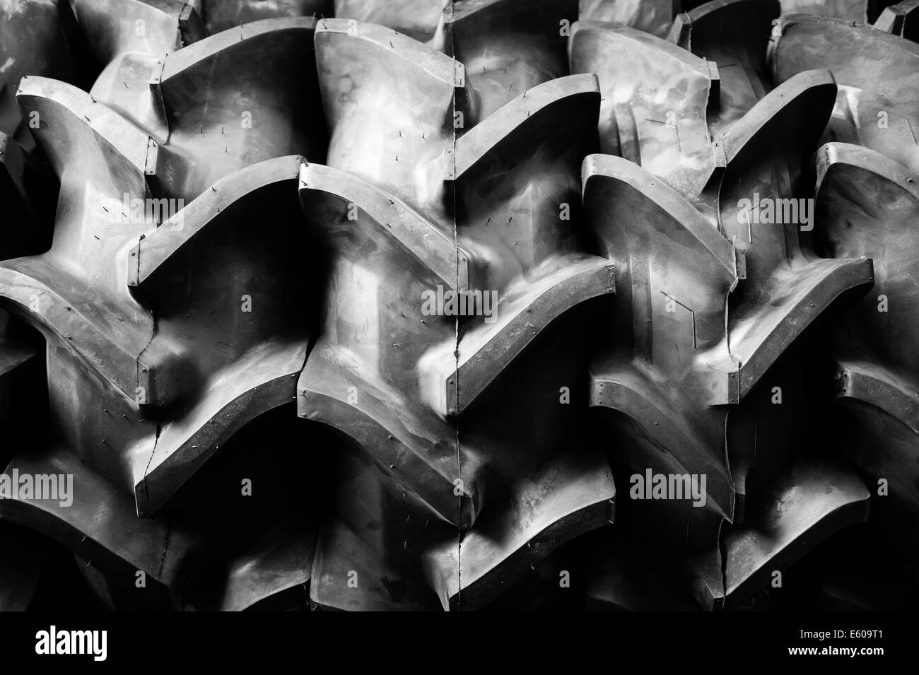 Big tractor rubber tire Black and White Stock Photos & Images Alamy