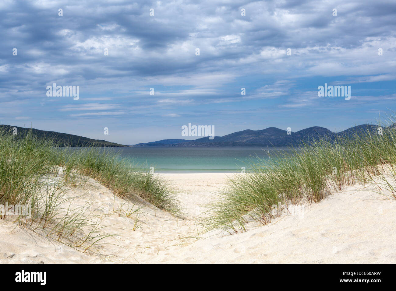 Dunes on Luskentyre beach on the Isle of Harris, Outer Hebrides, Scotland Stock Photo