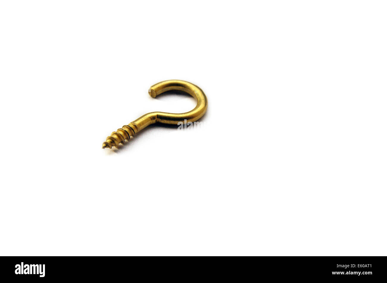 Golden Wall Hook Isolated On White Background Stock Photo