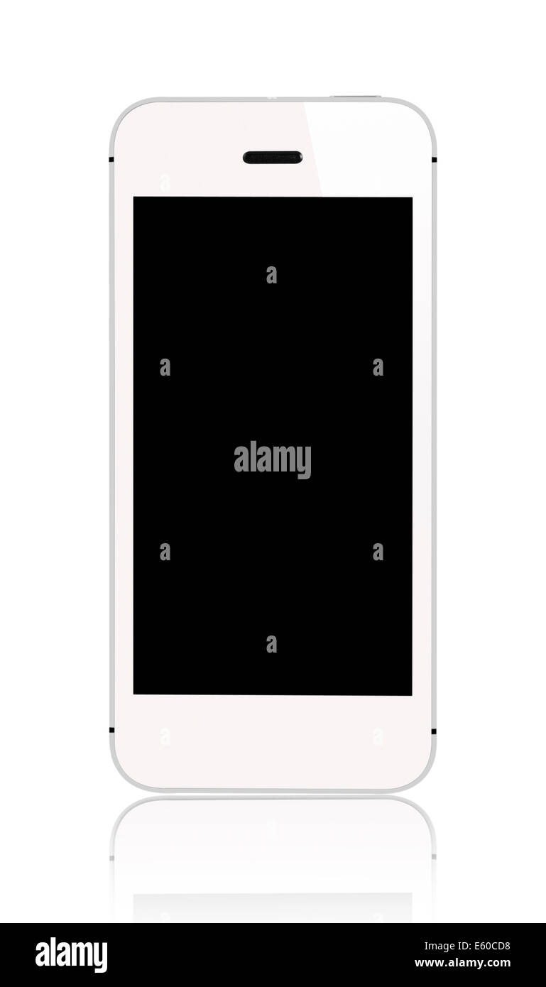 White smartphone blank screen Stock Photo Alamy