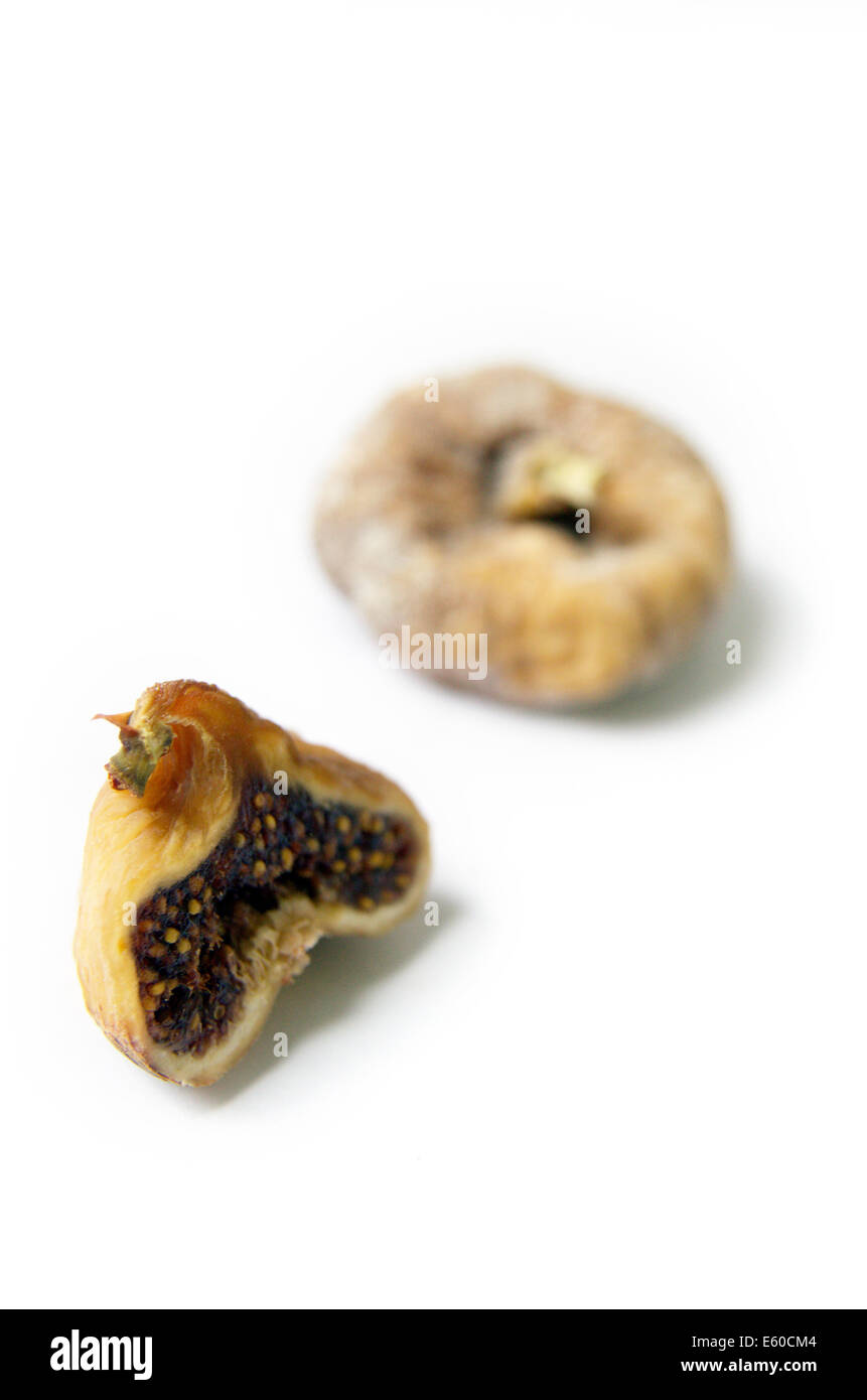 Dried Mediterranean Figs Isolated on the White Background Stock Photo