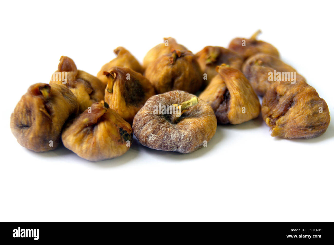 Dried Mediterranean Figs Isolated on the White Background Stock Photo
