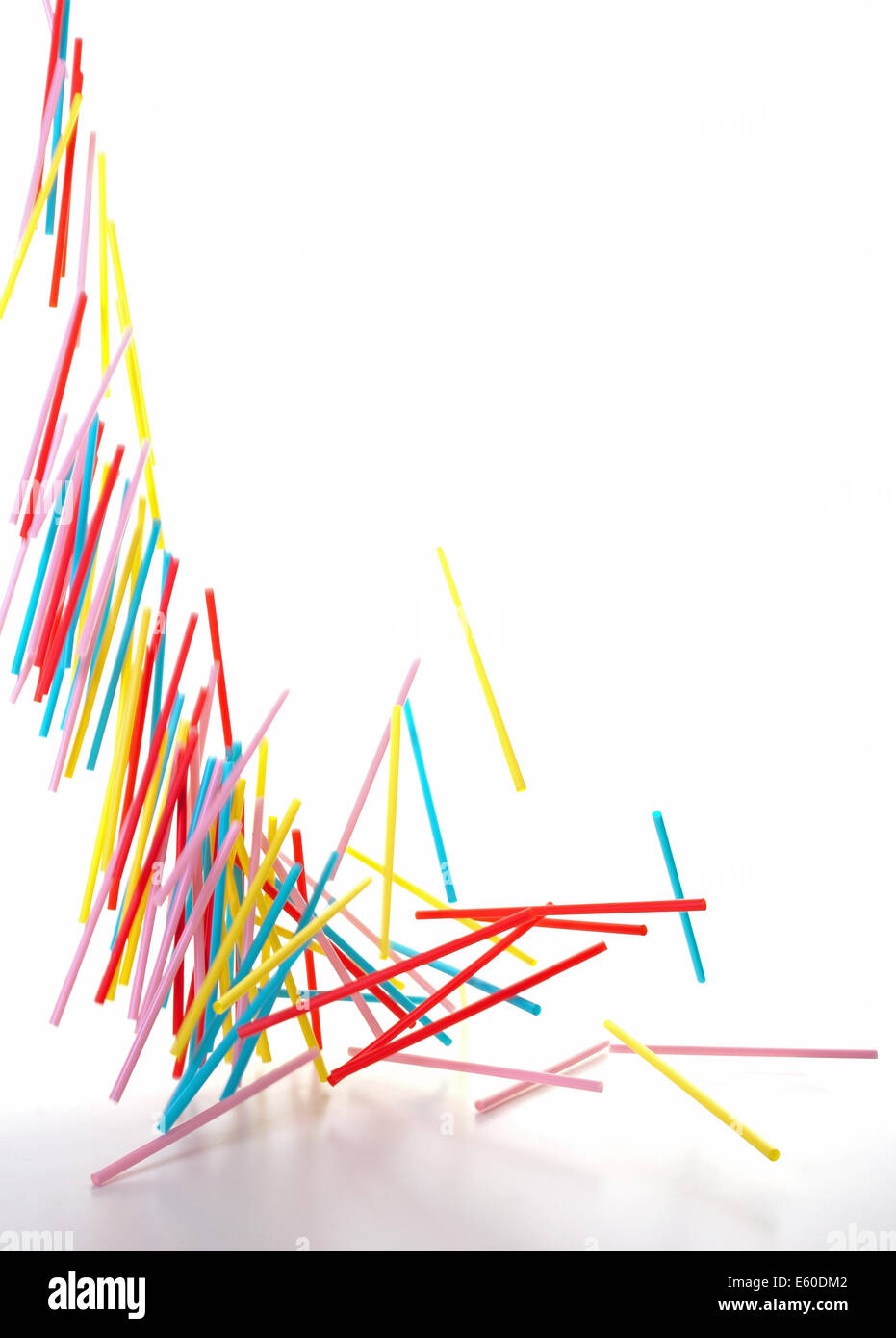 Falling Straws Stock Photo