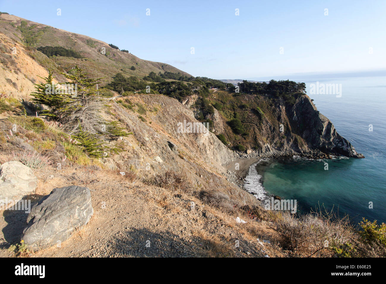 Coastal view from Pacific Highway 1, California, USA Stock Photo