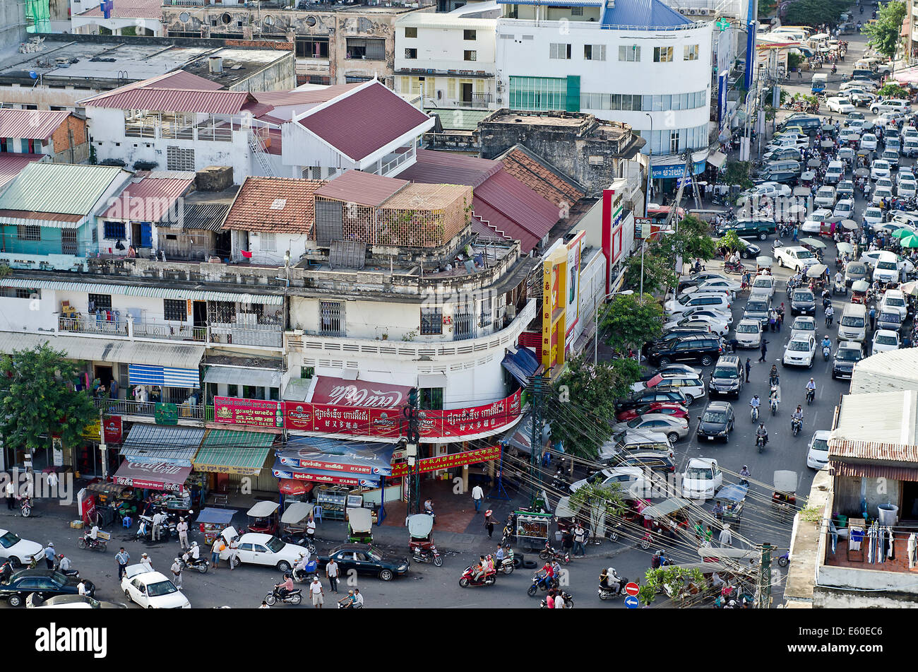 Phnom Penh street,Central Market,Cambodia Stock Photo