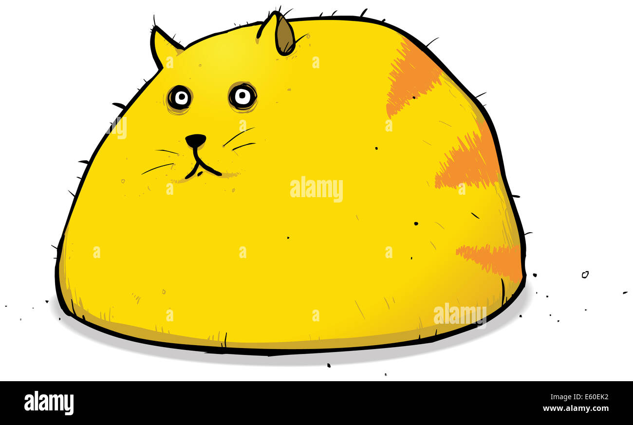 Illustration of a fat splodge of a cat. Stock Photo