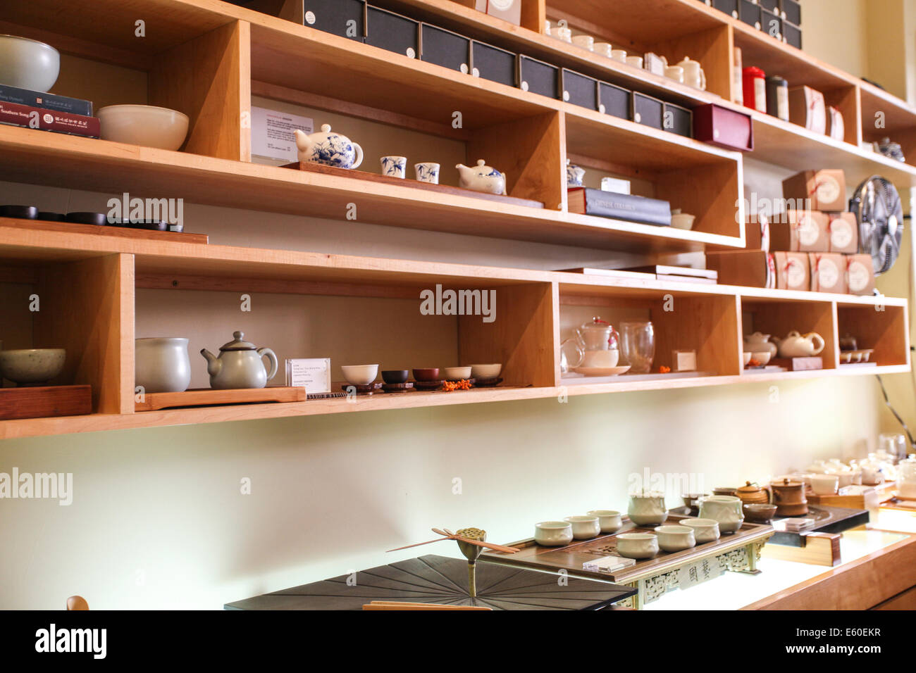 Tea shop interior. China Town, San Francisco, California, USA Stock