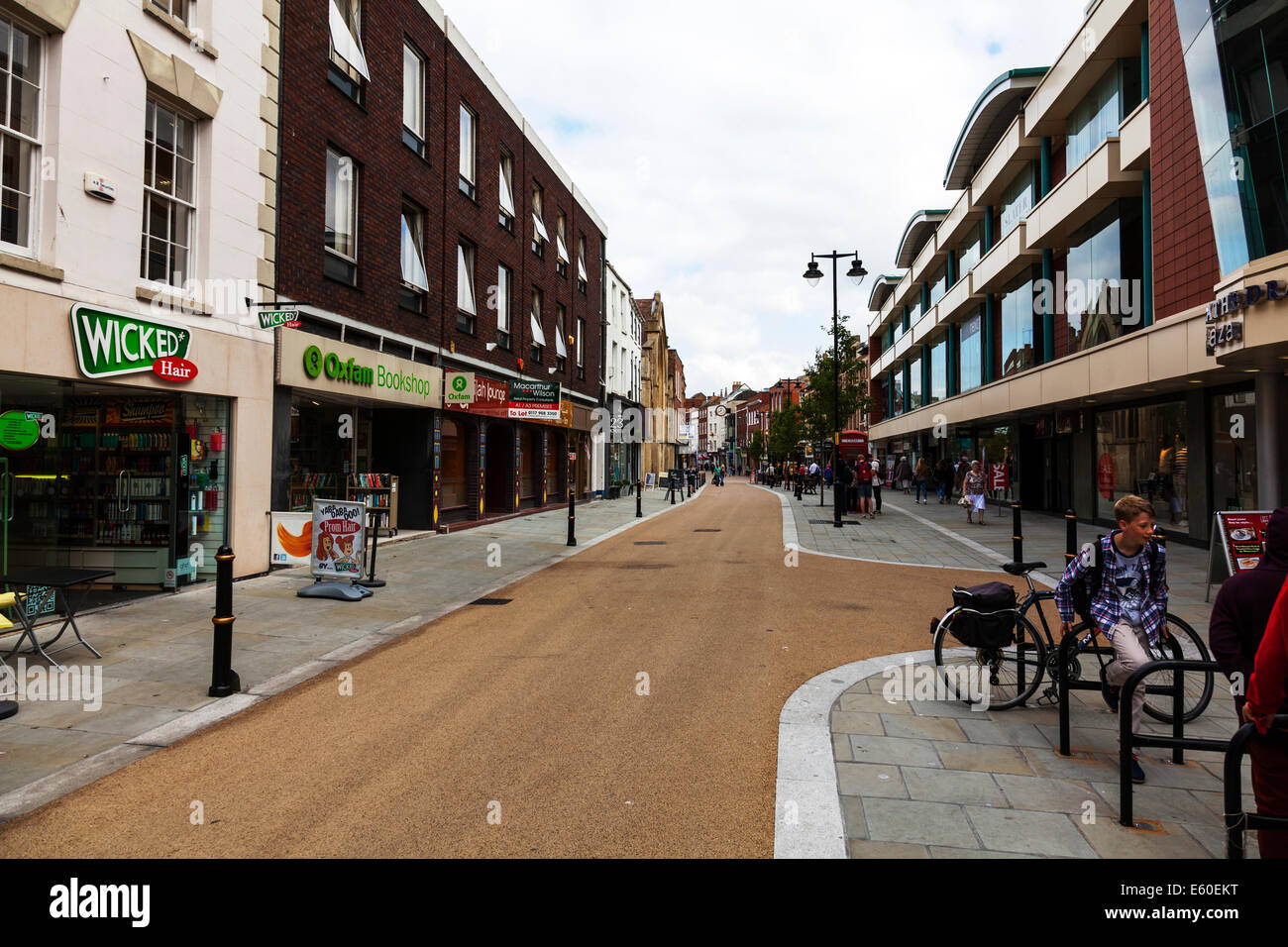 Worcester City high street UK England shops pedestrianised customers ...