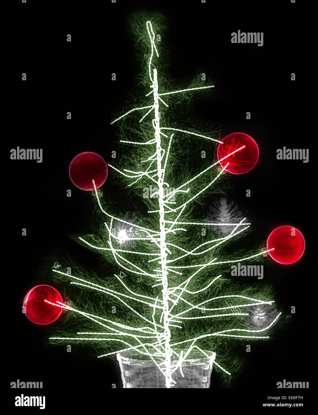 Christmas decoration under x-ray Stock Photo