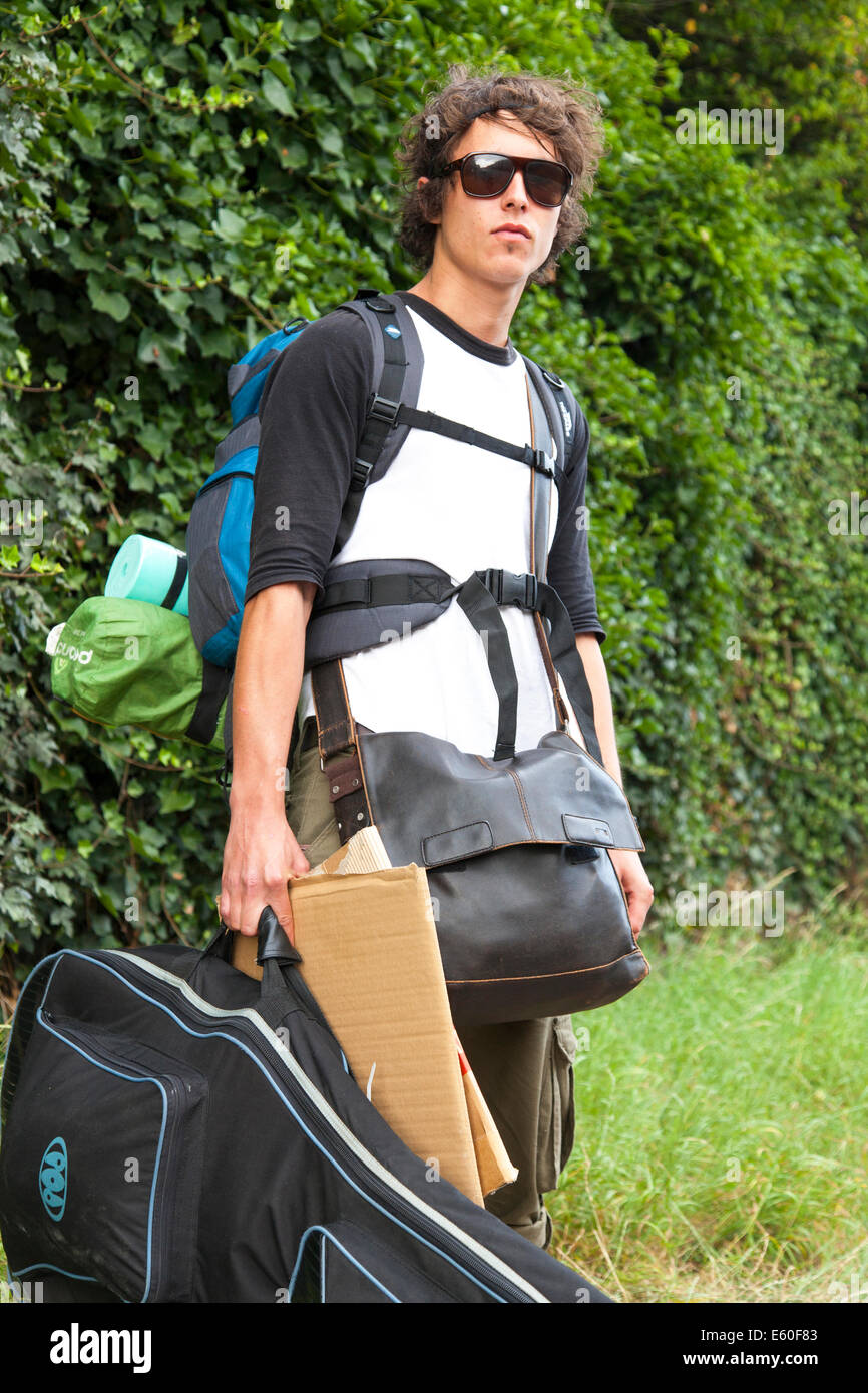 A gap year student travelling in the U.K. Stock Photo