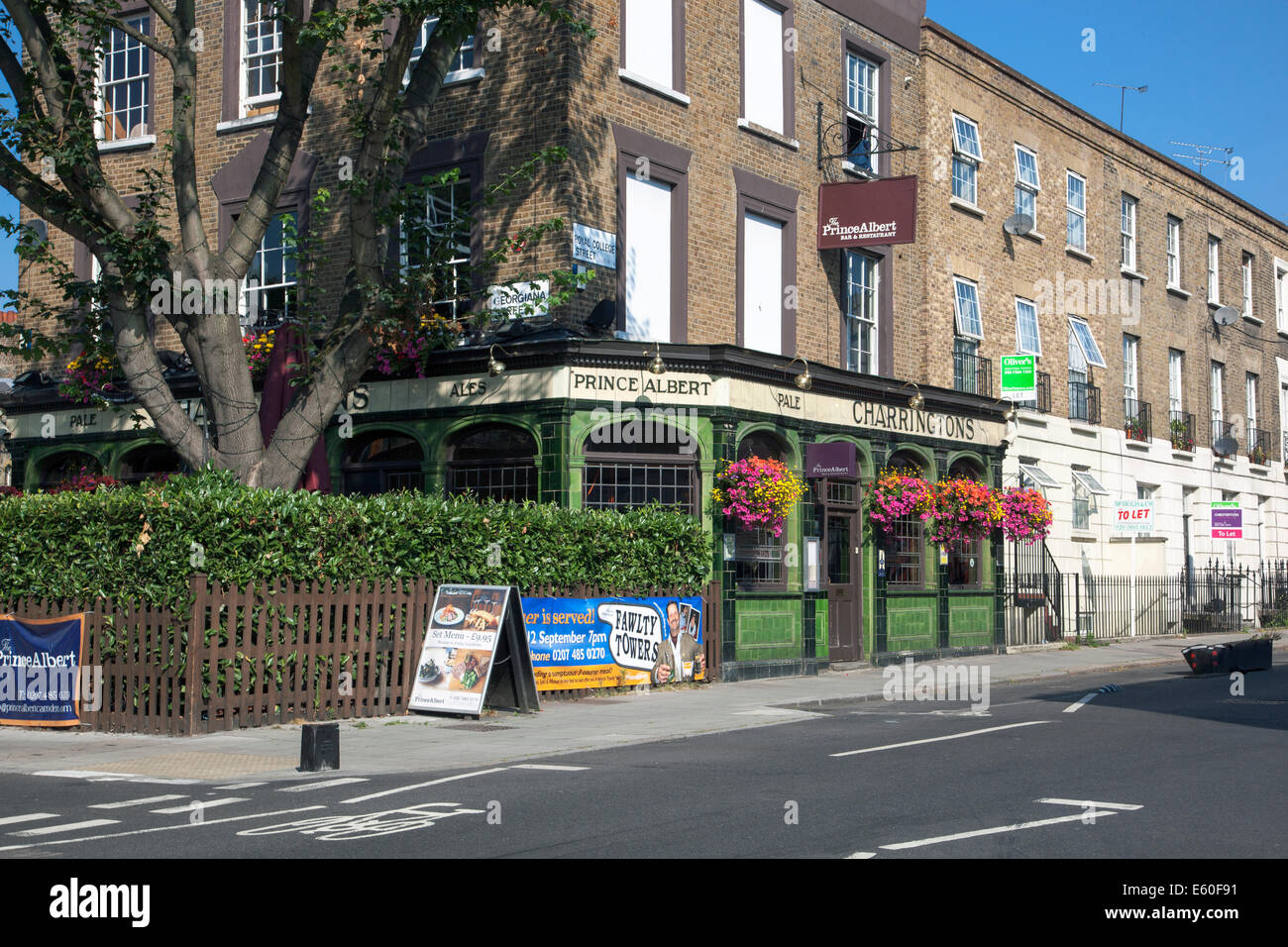 Royal College Street, Camden, United Kingdom - Prince Albert - a traditional pub in the area Stock Photo