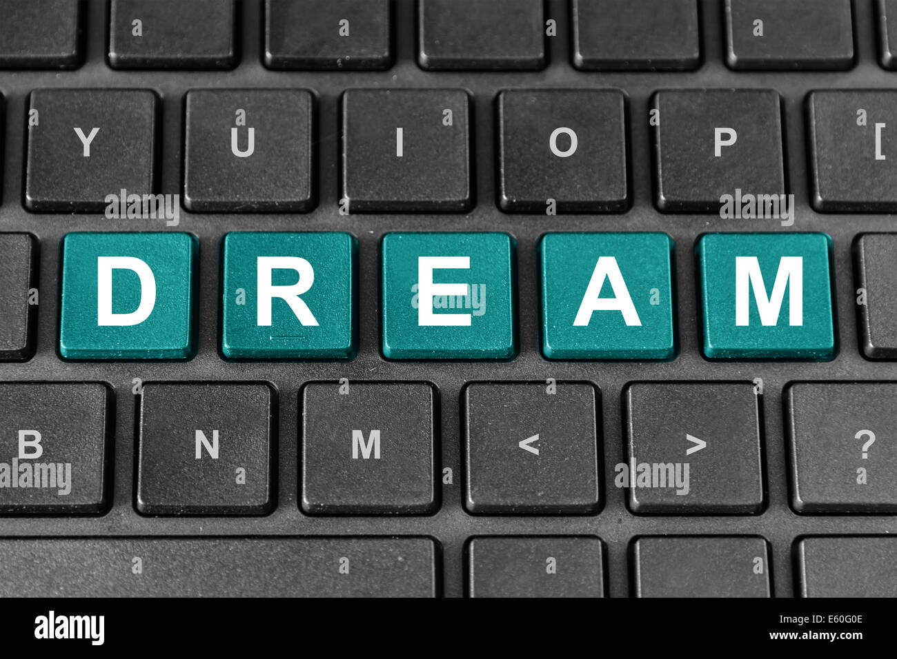dream turquoise word on keyboard Stock Photo Alamy