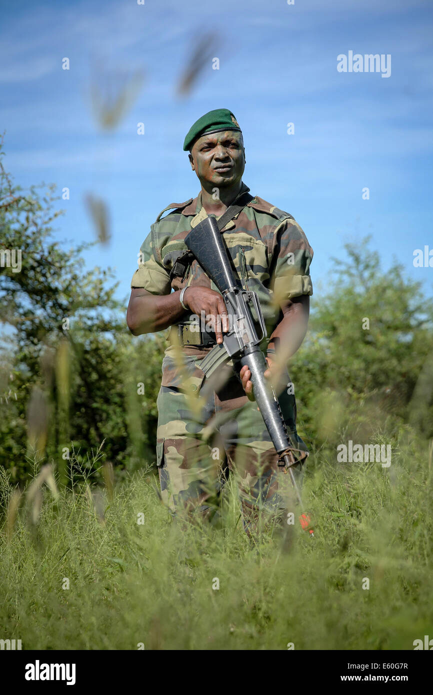 A Senegalese Companie de Fusilier Marine Commandos conducts a patrol ...